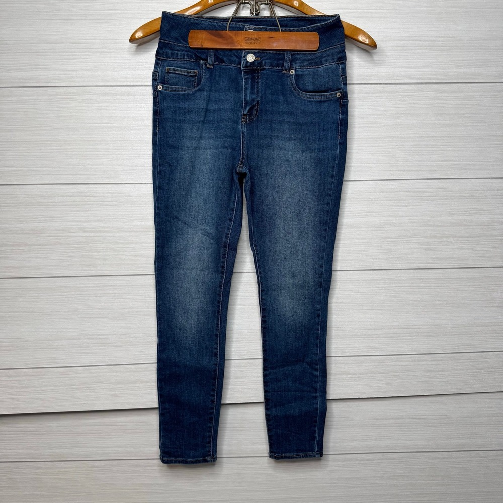 Refuge Denim Ibiza Stacked Push Up High Rise Skinny Jeans Womens  7 Dark Wash